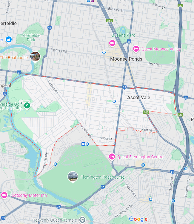 Ascot Vale map area