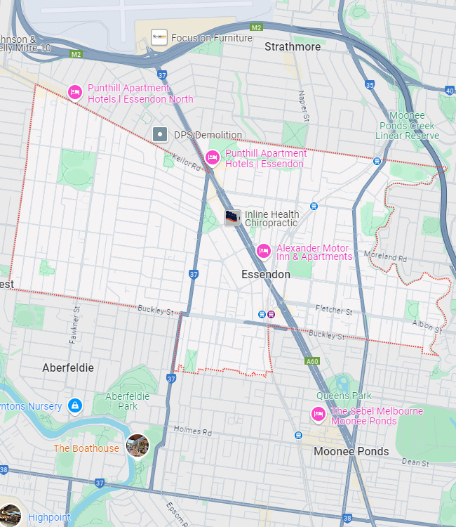 Essendon map area