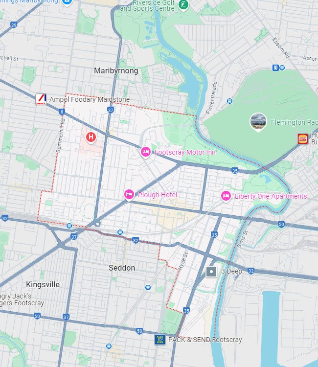 Footscray map area