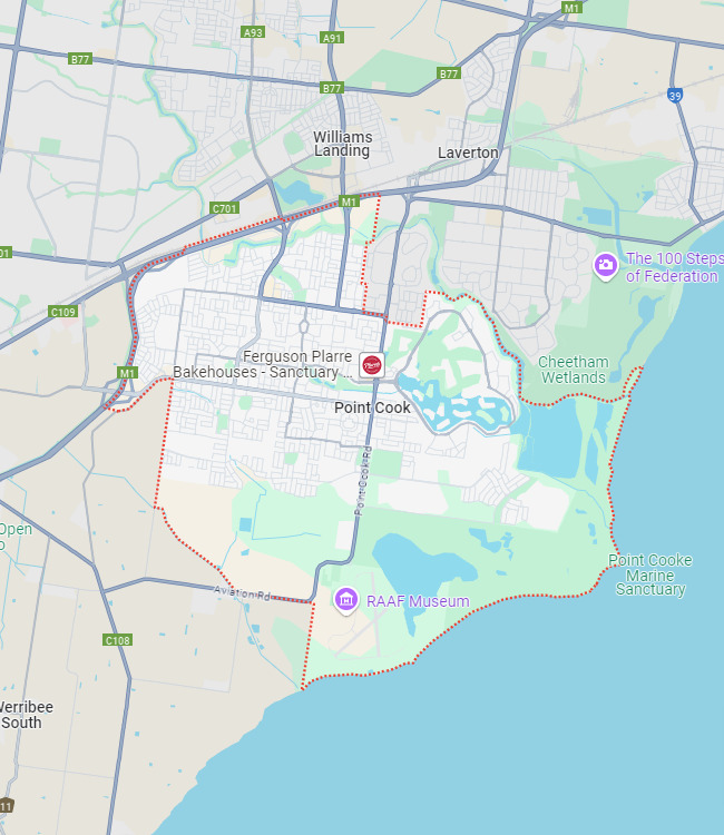 Point Cook map area