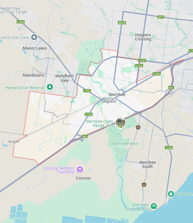 Werribee map area